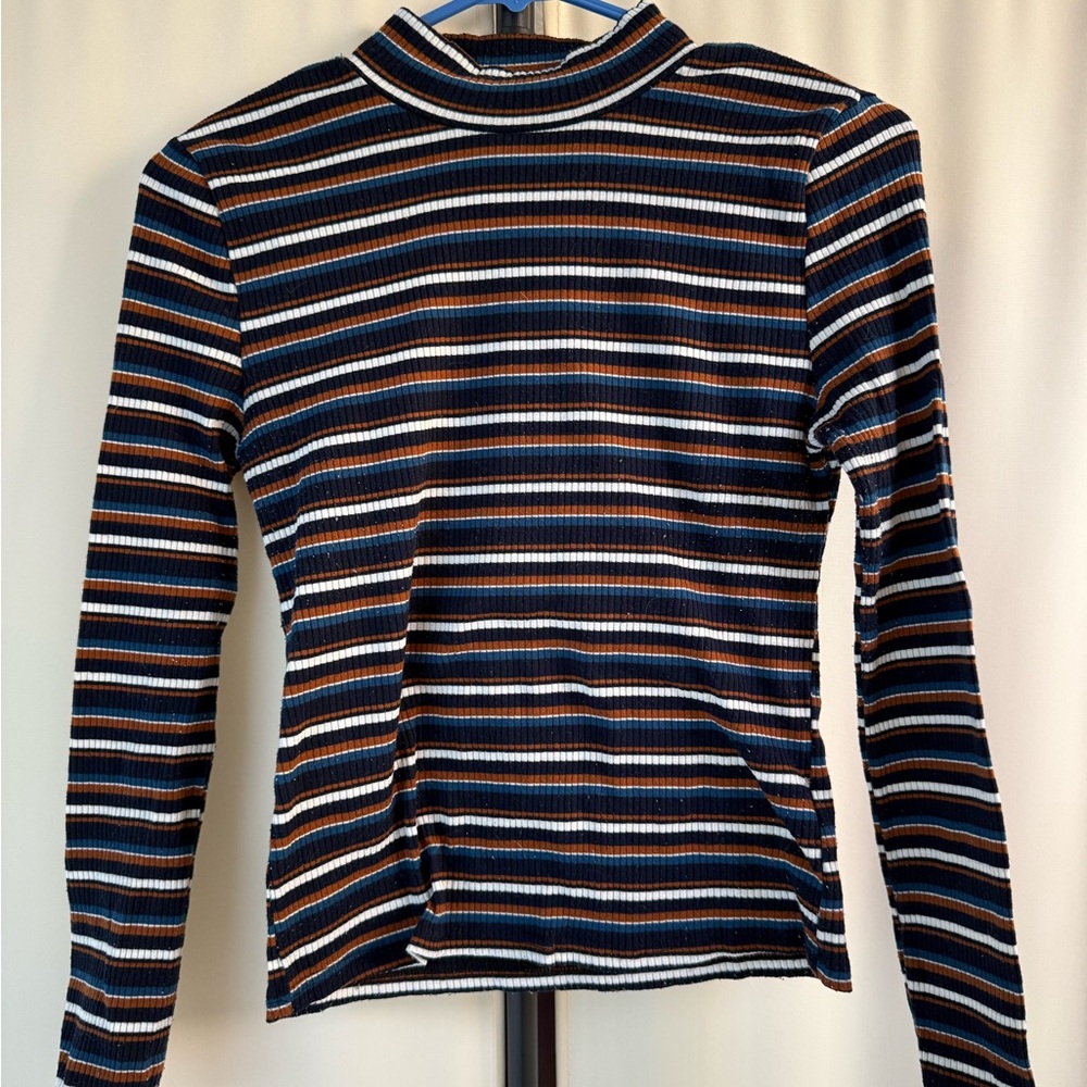 Striped Long Sleeve Turtleneck